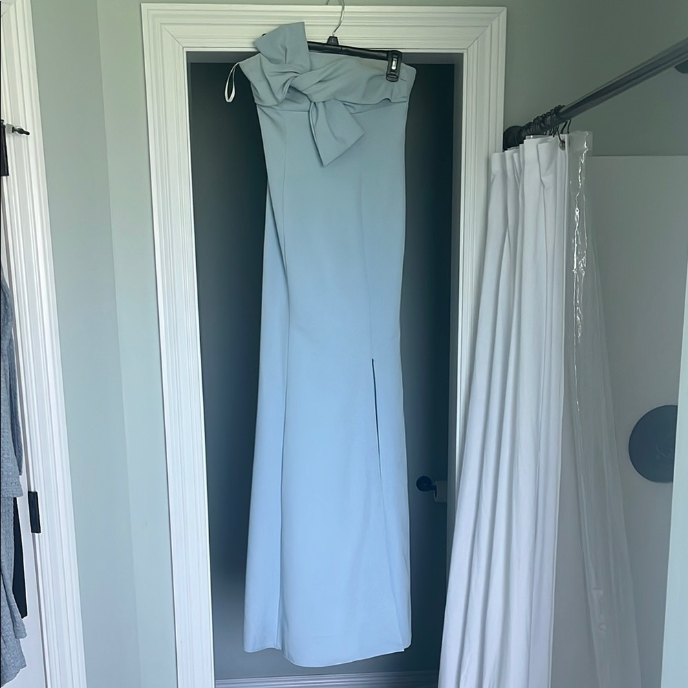 Elegant Blue Off-Shoulder Dress